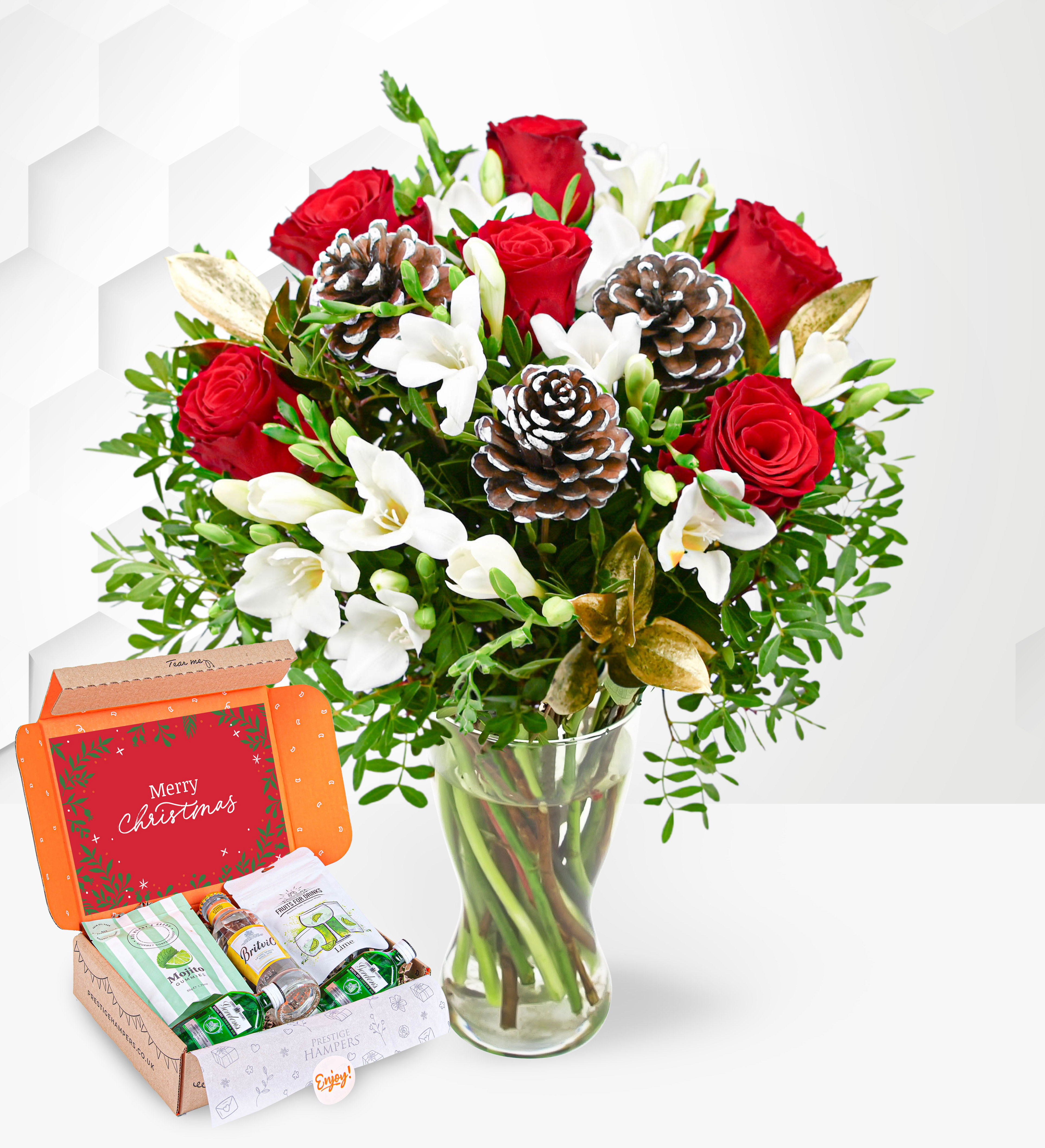 Rose & Freesia Gin Gift Prestige Flowers