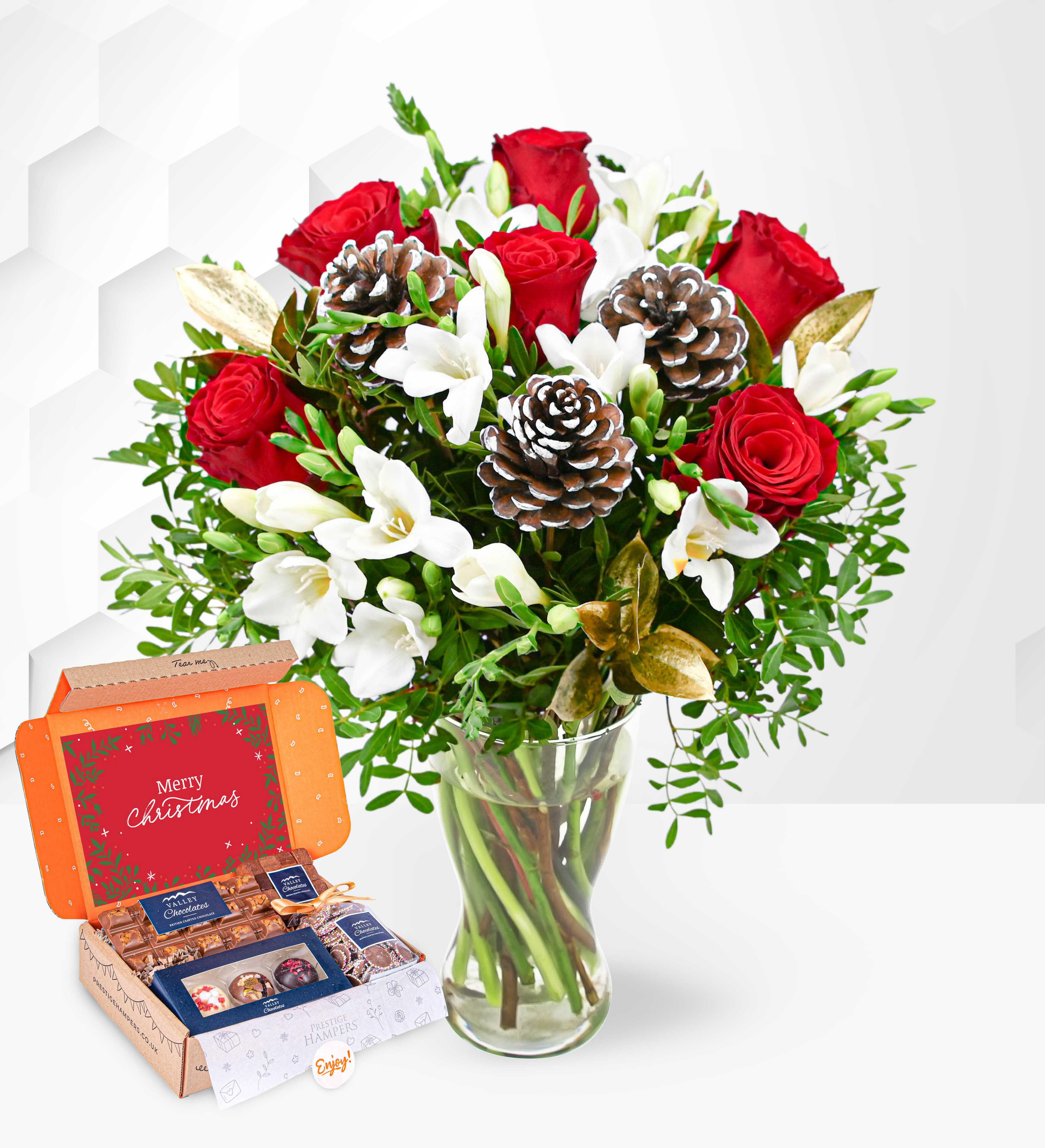 Rose, Freesia & Chocolate Gift Prestige Flowers
